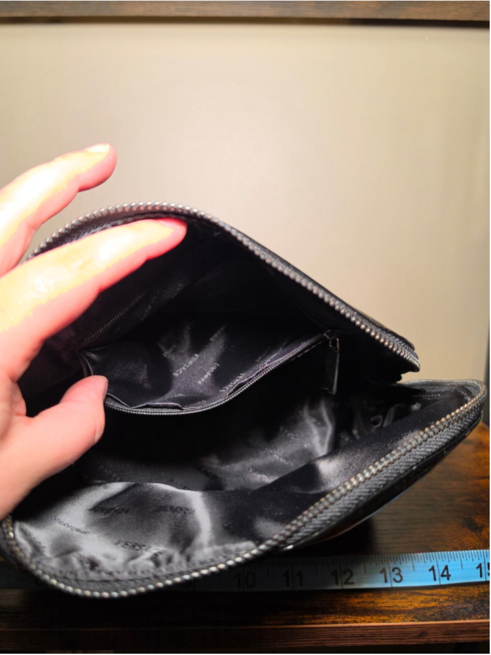 LOW START - VERSACE Black Patent Leather Clutch Bag - Picture 10 of 10